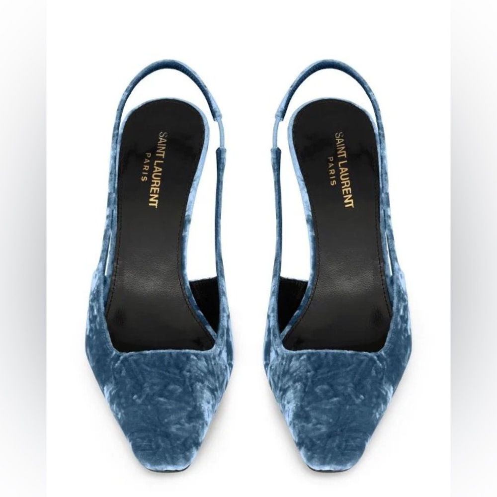 Saint Laurent YSL Blue Velvet Blade Pump